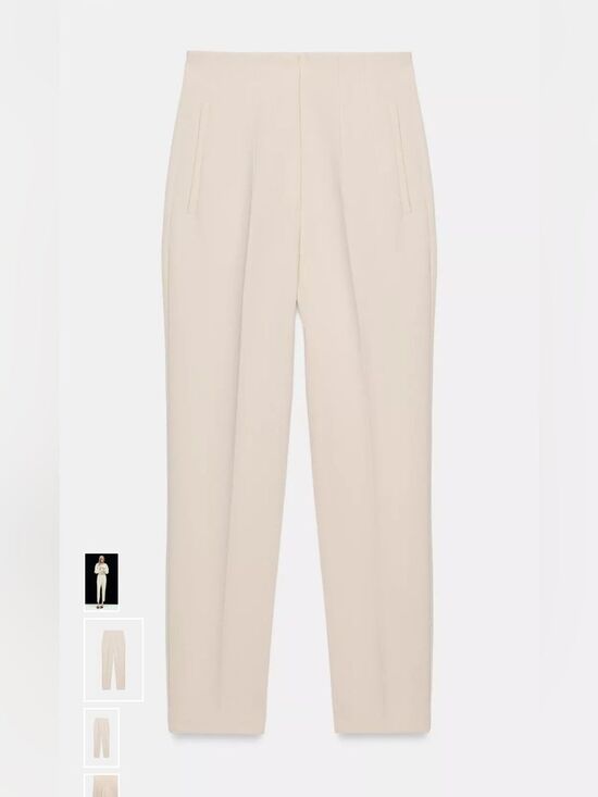 Zara Pants - Zara Cream Tailored Straight Trousers Women's